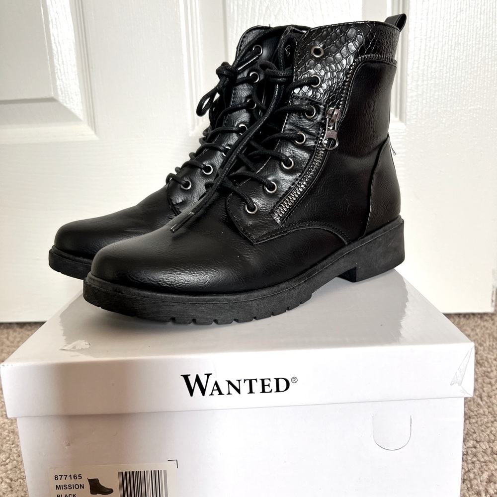 Black boots.